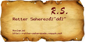 Retter Seherezádé névjegykártya